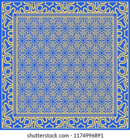 Floral Geometric Pattern. Vector illustration. For fabric, textile, bandana, scarg, print