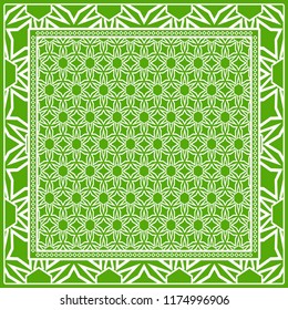 Floral Geometric Pattern. vector illustration. For fabric, textile, bandana, scarg, print.