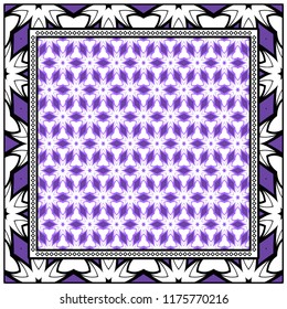 Floral Geometric Pattern. vector illustration. For fabric, textile, bandana, scarg, print