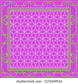Floral Geometric Pattern. Vector illustration. For fabric, textile, bandana, scarg, print