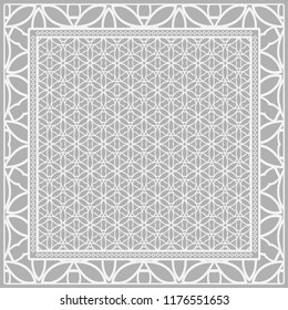 Floral Geometric Pattern. Vector illustration. For fabric, textile, bandana, scarg, print