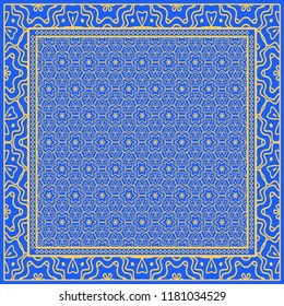 Floral Geometric Pattern. vector illustration. For fabric, textile, bandana, scarg, print.