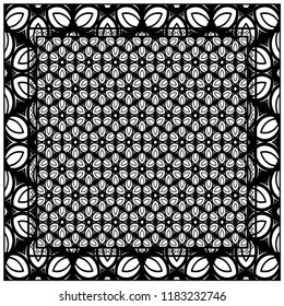 Floral Geometric Pattern. vector illustration. For fabric, textile, bandana, scarg, print