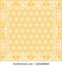 Floral Geometric Pattern. Vector illustration. For fabric, textile, bandana, scarg, print
