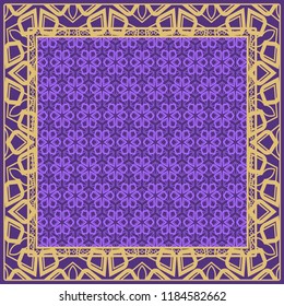 Floral Geometric Pattern. vector illustration. For fabric, textile, bandana, scarg, print