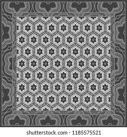 Floral Geometric Pattern. vector illustration. For fabric, textile, bandana, scarg, print