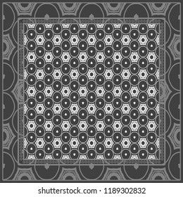 Floral Geometric Pattern. vector illustration. For fabric, textile, bandana, scarg, print
