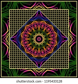 Floral Geometric Pattern. Vector illustration. design for wallpaper, flyer, book, brochure