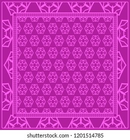 Floral Geometric Pattern. Vector illustration. For fabric, textile, bandana, scarg, print