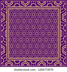 Floral Geometric Pattern. Vector illustration. For fabric, textile, bandana, scarg, print