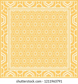 Floral Geometric Pattern. vector illustration. For fabric, textile, bandana, scarg, print.