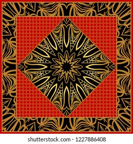 Floral Geometric Pattern. Vector illustration. design for wallpaper, flyer, book, brochure