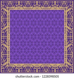 Floral Geometric Pattern. vector illustration. For fabric, textile, bandana, scarg, print