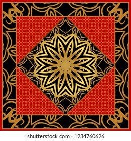 Floral Geometric Pattern. Vector illustration. design for wallpaper, flyer, book, brochure