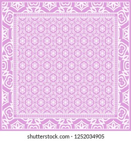 Floral Geometric Pattern. Vector illustration. For fabric, textile, bandana, scarg, print