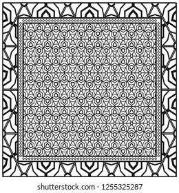 Floral Geometric Pattern. vector illustration. For fabric, textile, bandana, scarg, print.