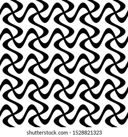 Floral geometric seamless pattern. Black and white ornament. Fabric for ornament, wallpaper, packaging, vector background