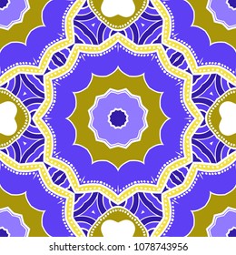 Floral Geometric seamless pattern. Decorative art deco style. Vector illustration for design, scrapbooking, fashion print