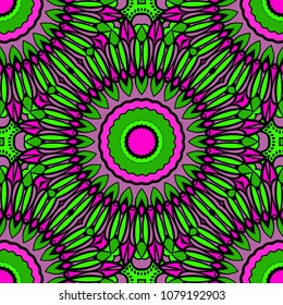 Floral Geometric seamless pattern. Decorative art deco style. Vector illustration for design, scrapbooking, fashion print
