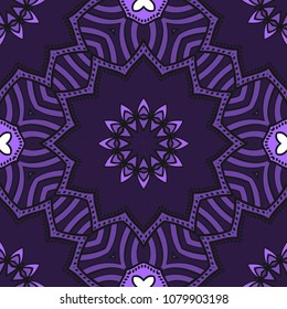 Floral Geometric seamless pattern. Decorative art deco style. Vector illustration for design, scrapbooking, fashion print