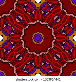 Floral Geometric seamless pattern. Decorative art deco style. Vector illustration for design, scrapbooking, fashion print