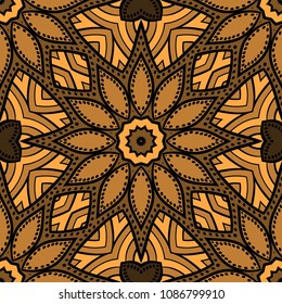 Floral Geometric seamless pattern. Decorative art deco style. Vector illustration for design, scrapbooking, fashion print