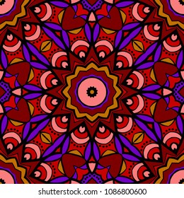 Floral Geometric seamless pattern. Decorative art deco style. Vector illustration for design, scrapbooking, fashion print