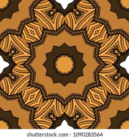 Floral Geometric seamless pattern. Decorative art deco style. Vector illustration for design, scrapbooking, fashion print