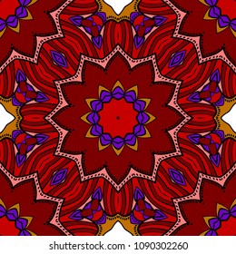 Floral Geometric seamless pattern. Decorative art deco style. Vector illustration for design, scrapbooking, fashion print