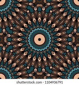 Floral Geometric seamless pattern. Decorative art deco style. Vector illustration for design, scrapbooking, fashion print