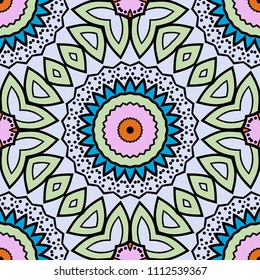 Floral Geometric seamless pattern. Decorative art deco style. Vector illustration for design, scrapbooking, fashion print