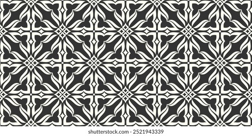Floral geometric seamless pattern. Fabric for ornament, wallpaper, packaging, vector background.