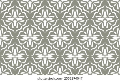 Floral geometric seamless pattern. Fabric for ornament, wallpaper, packaging, vector background.
