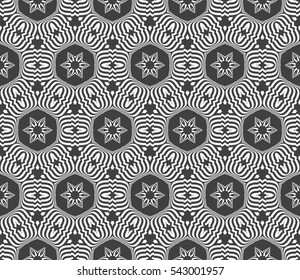 floral geometric seamless pattern. flower and leaves. vector illustration. for Valentine's day, Wedding, greeting invitations.