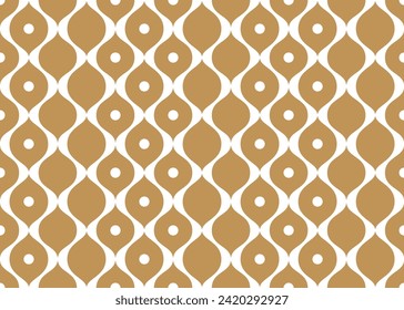 Floral geometric seamless pattern. Gold and white ornament. Fabric for ornament, wallpaper, packaging, vector background