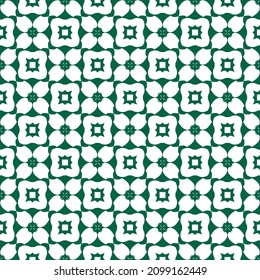 Patrón floral geométrico sin soldadura con sombra de verde.