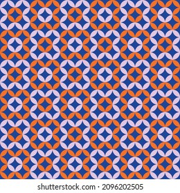 Floral geometric shapes pattern design with seamless edge and fresh colors vector eps 10