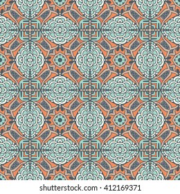 floral geometric tiles design