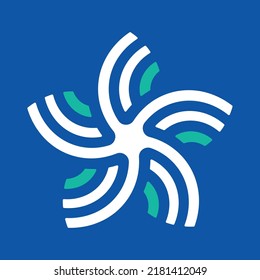 Diseño del logotipo del vector geométrico floral