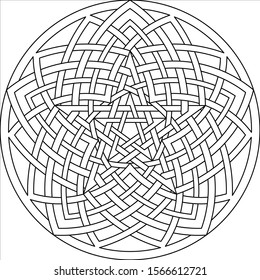 Floral Geometry Ornament Pentagram vector