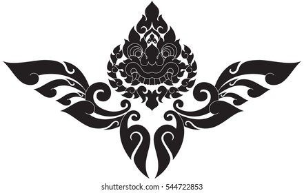 Floral Giant Face Floral Wing Vector Stock Vector (Royalty Free