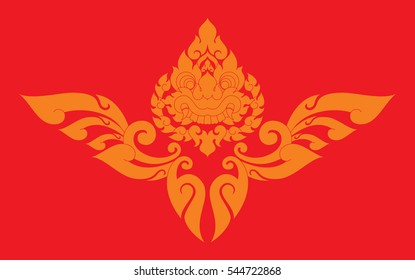 Floral giant face with floral wing vector illustrations, images, tattoos, stickers, patterns. Southeast Asia Art Design