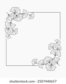 Floral Ginkobiloba Leaves Natural Hand Drawing Decorations Illustration