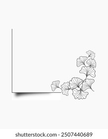 Floral Ginkobiloba Leaves Natural Hand Drawing Decorations Illustration