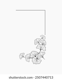 Floral Ginkobiloba Leaves Natural Hand Drawing Decorations Illustration