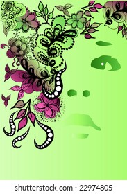 floral girl portrait