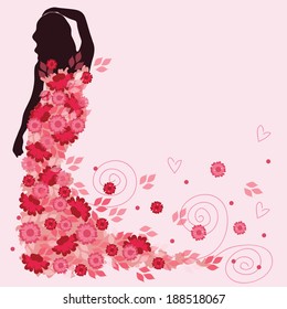 floral girl silhouette