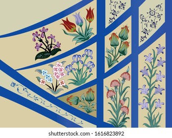 Floral Glass window vector art