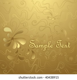   Floral gold background