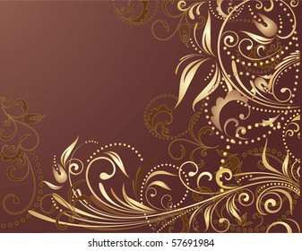 Floral gold background